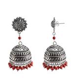 Red Beaded Jewellery Jhumkas