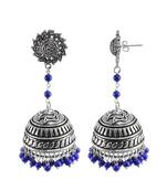 Blue Beaded Jewellery Jhumkas