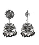 Black Silver Plated Jhumkas