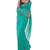 FAVOLA Designer  Sea Green Tiger Pattern Crystallized Sari