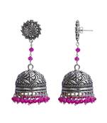 Pink Beaded Jewellery Jhumkas