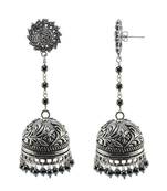 Black Silver Plated Jhumkas