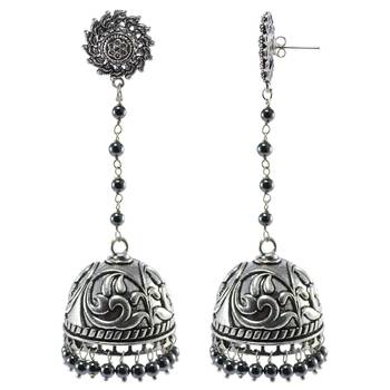 Black Beaded Jewellery Jhumkas 1