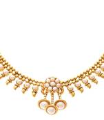 JFL - Traditional Ethnic One Gram Gold Plated Designer Necklace Set studded with Pearls 