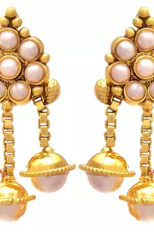 JFL - Traditional Ethnic One Gram Gold Plated Designer Necklace Set studded with Pearls 