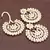 Off-White Pearls and Kundan Embellished Dangler Earrings cum Maang Tika Set 217MT75