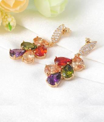 Multicolor cubic zirconia earrings 2
