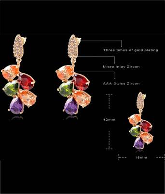 Multicolor cubic zirconia earrings 4