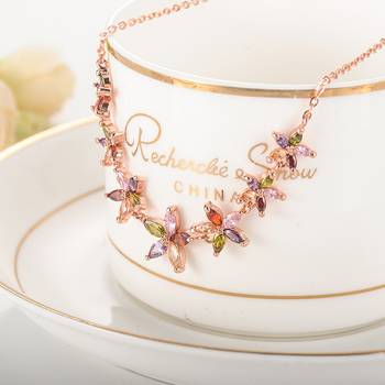 Multicolor cubic zirconia necklaces 4