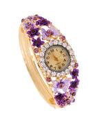 Multicolor cubic zirconia watches