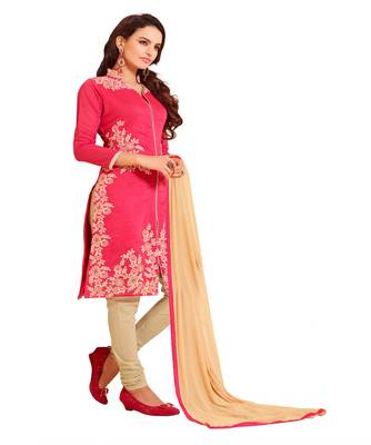  Cotton Blend embroidered unstitched salwar Suit with dupatta 1