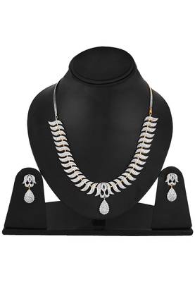 Gold cubic zirconia necklace-sets 1