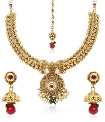 Gold pearl necklace-sets 1