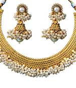 Gold pearl necklace-sets