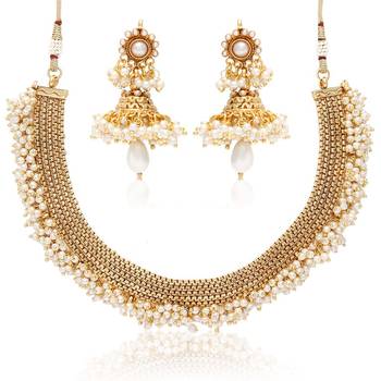 Gold pearl necklace-sets 1