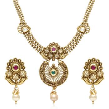 Gold cubic zirconia necklace-sets 1