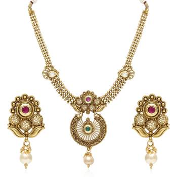 Gold cubic zirconia necklace-sets 2