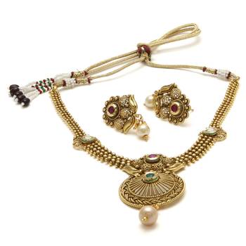 Gold cubic zirconia necklace-sets 4
