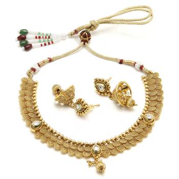 Gold cubic zirconia necklace-sets 2