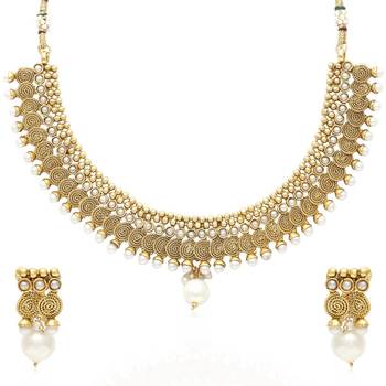 Gold cubic zirconia necklace-sets 1