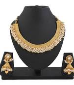 Gold pearl necklace-sets