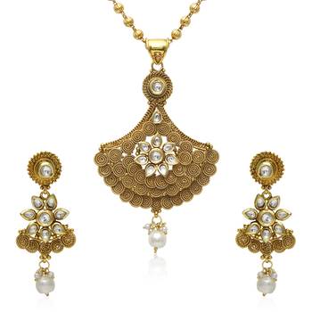 Gold cubic zirconia necklace-sets 1