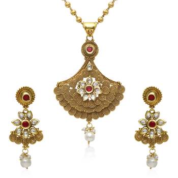 Gold cubic zirconia necklace-sets 1