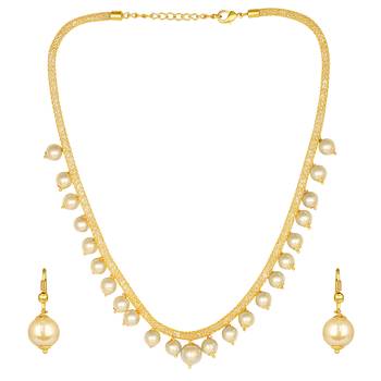 Gold pearl necklace-sets 1