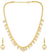 Gold pearl necklace-sets