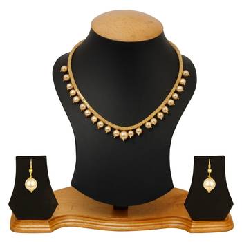 Gold pearl necklace-sets 1