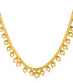 Gold pearl necklace-sets