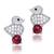 Red studded jewellery studs