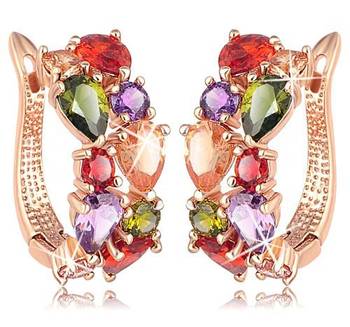 Multicolor cubic zirconia earrings 1