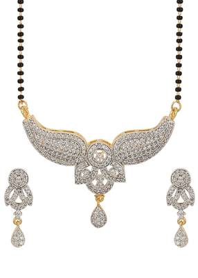 White cubic zirconia mangalsutra 1