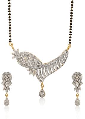 White cubic zirconia mangalsutra 1