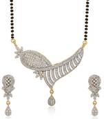 White cubic zirconia mangalsutra