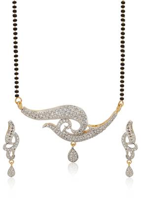 White cubic zirconia mangalsutra 1
