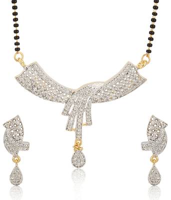 White cubic zirconia mangalsutra 1