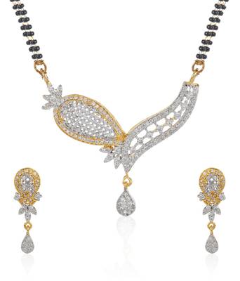 White cubic zirconia mangalsutra 1