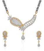 White cubic zirconia mangalsutra
