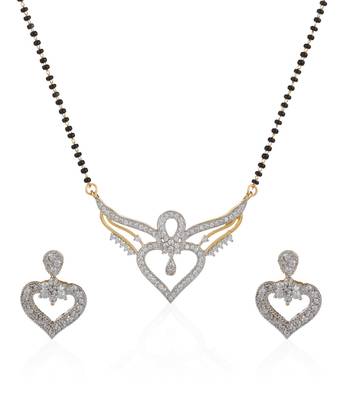 White cubic zirconia mangalsutra 1