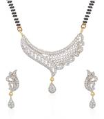 White cubic zirconia mangalsutra