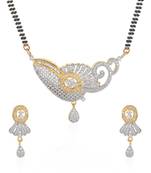 White cubic zirconia mangalsutra