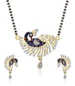 Multicolor cubic zirconia mangalsutra