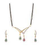 Multicolor cubic zirconia mangalsutra