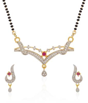 Pink cubic zirconia mangalsutra 1