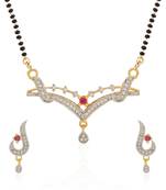 Pink cubic zirconia mangalsutra