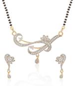 White cubic zirconia mangalsutra