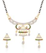 Multicolor cubic zirconia mangalsutra