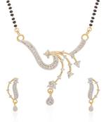 White cubic zirconia mangalsutra